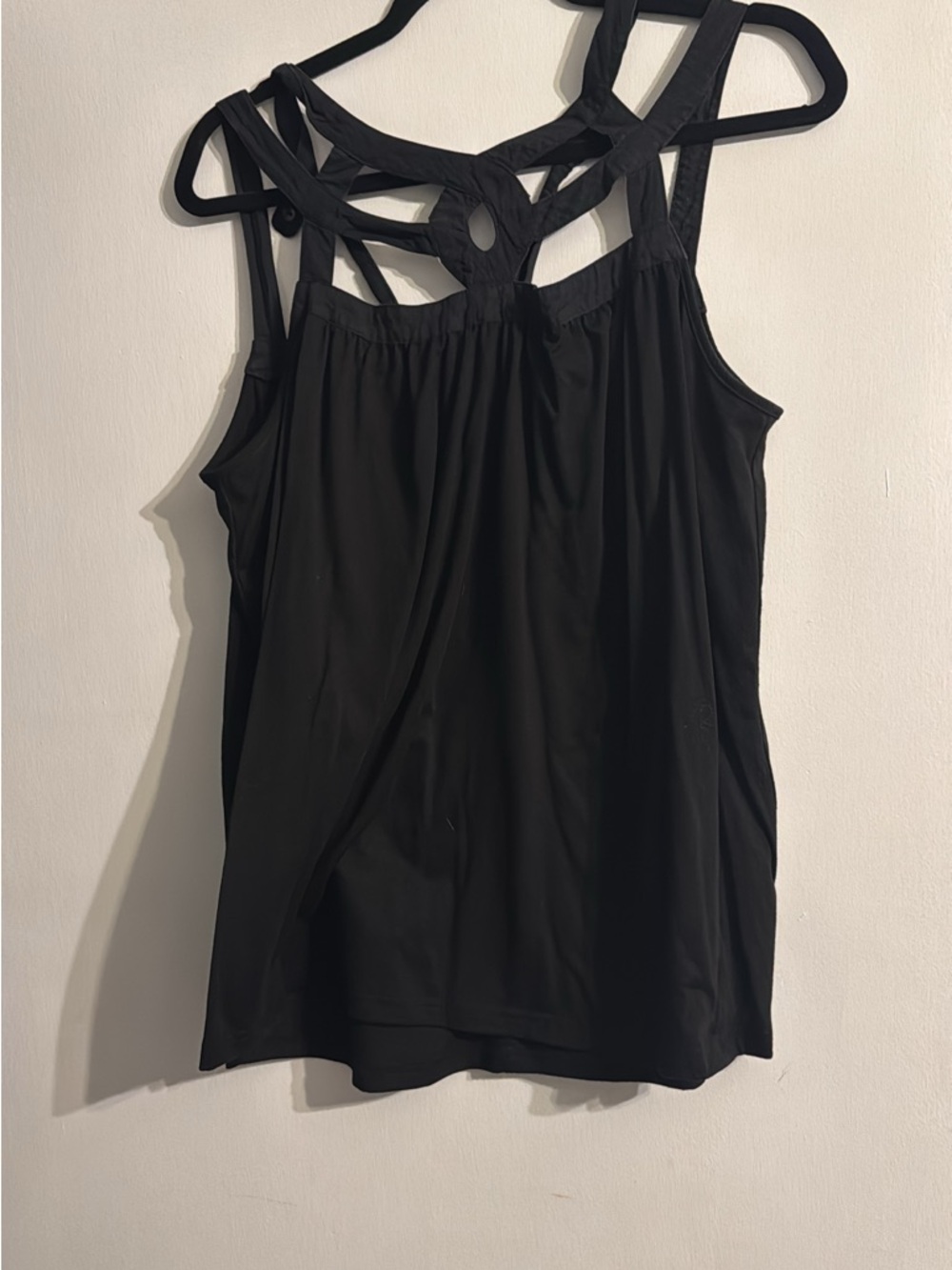 Daytrip Black Strappy Tank Top with Braided Back